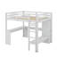 Lit mezzanine double avec bureau en L, garde-robe et tablettes-717634978
