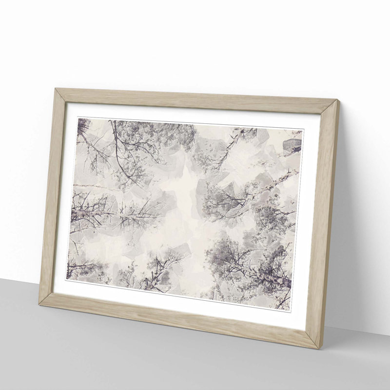 Tree Tops in Winter in Abstract - Framed Print, 60cm H x 91cm W x 2cm D, Oak