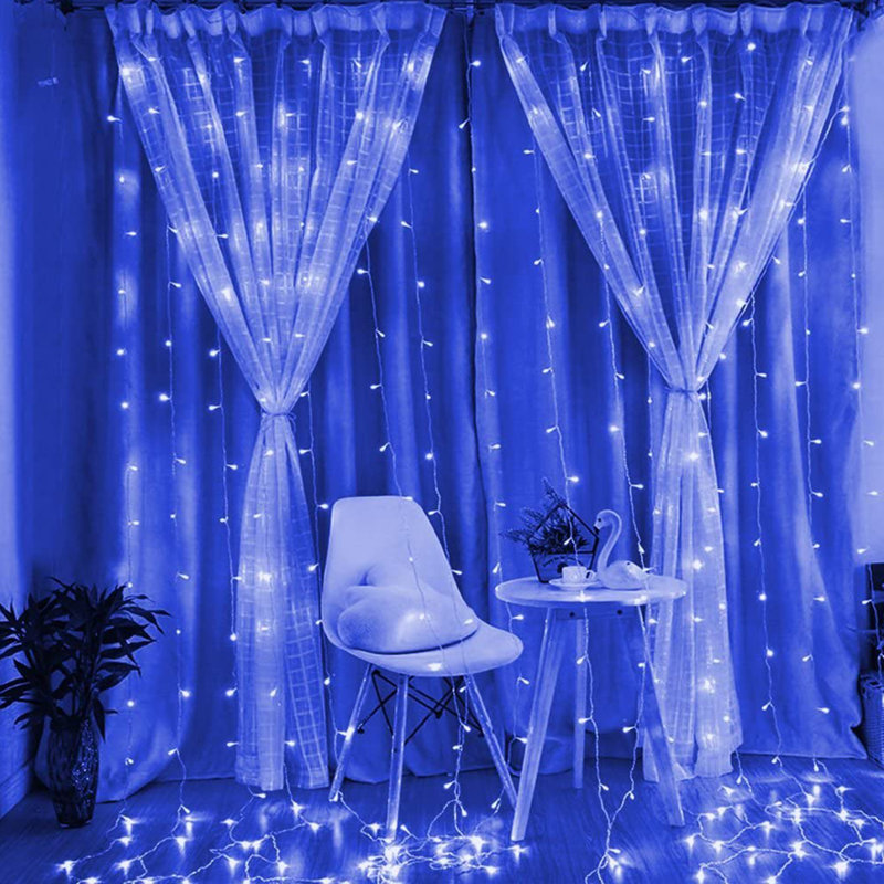  300 LED Window Curtain String Lights for Christmas, Wedding, Party, Garden, Indoor & Outdoor Decor, Multicolor