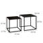 Ensemble de tables basses 2 pièces Modern Modern, plateau en marbre noir et tables de bout carrées en métal noir pour le salon-129355288