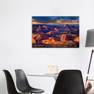 Stormy Hunts Mesa, Monument Valley Arizona 1 Piece Wrapped Canvas Wall Art