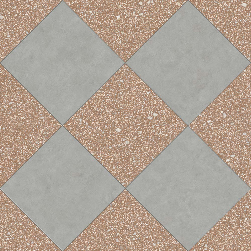 Lithos 12X12 Checkerboard Siena And Sage, Siena/Sage