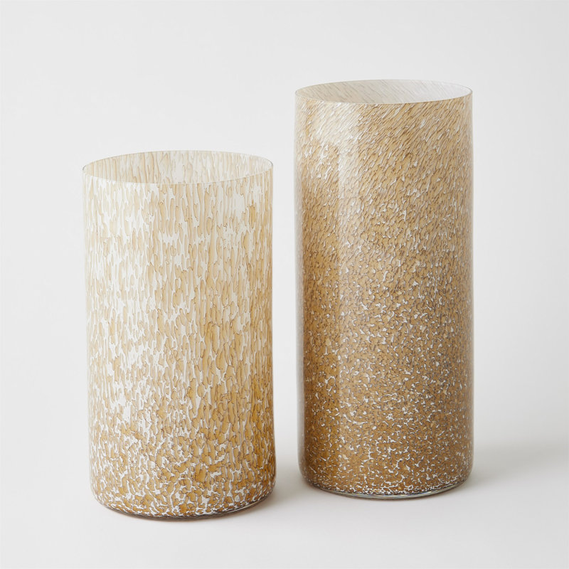 Golden Flecked Vase-Lg, 12.5" H x 5.75" W x 5.75" D