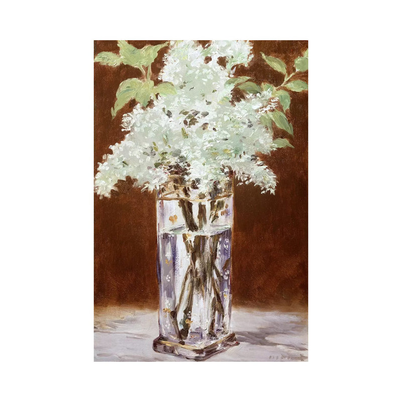 White Lilac In A Crystal Vase, 1882 by Edouard Manet - Wrapped Canvas Gallery-Wrapped Canvas Giclée, 20.32 cm H x 30.48 cm W