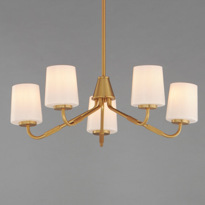 Durham-Single-Tier Chandelier, Natural Aged Brass