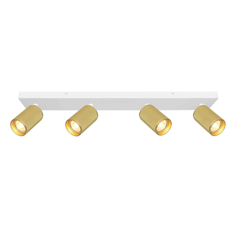Dariusz Flush Mount, White, Gold