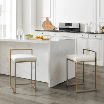 Tabouret Dayan blanc avec base chromée