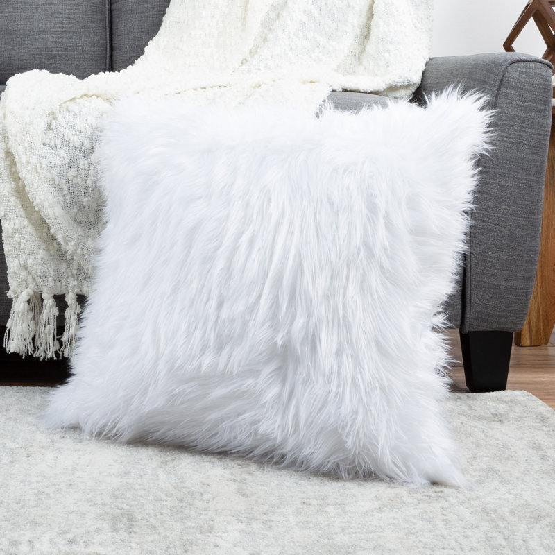  Square Pillow Cover & Insert, 22" H x 22" W x 7" D, White