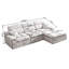 Canapé d'angle avec dossier haut, canapé en L avec chenille flammée, coussin en éponge haute densité compressé, canapé sans assemblage peu encombrant pour le salon, un appartement-1248819802