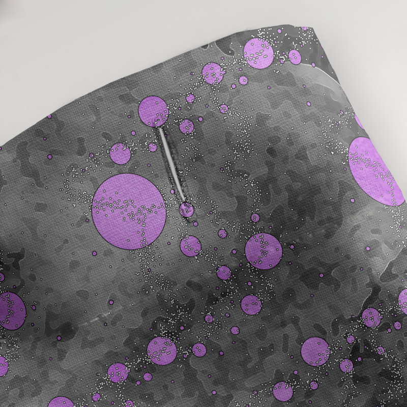 Rideau simple en planètes et étoiles, Violet / noir