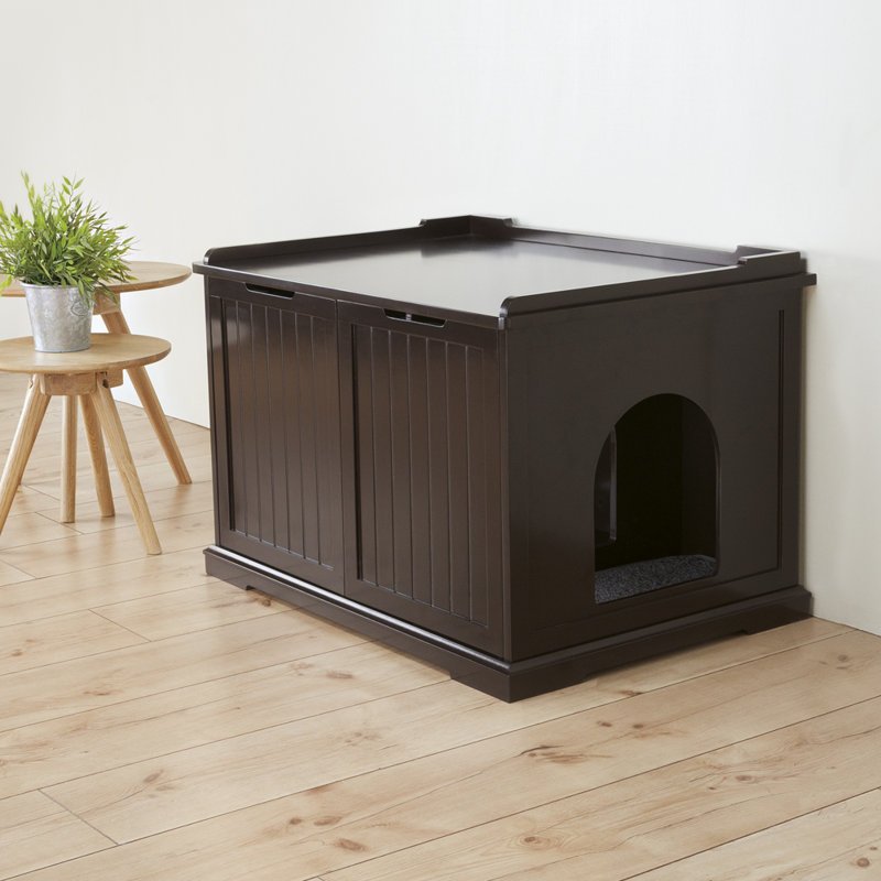TRIXIE XL Furniture Style Litter Box Enclosure and Pet Home, Hidden Cat Litter Box, Brun