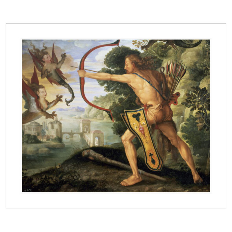 «Hercules and the Stymphhalian par Albrecht Dürer», estampe numérique encadrée, H 33,5 po x l 39,47 po