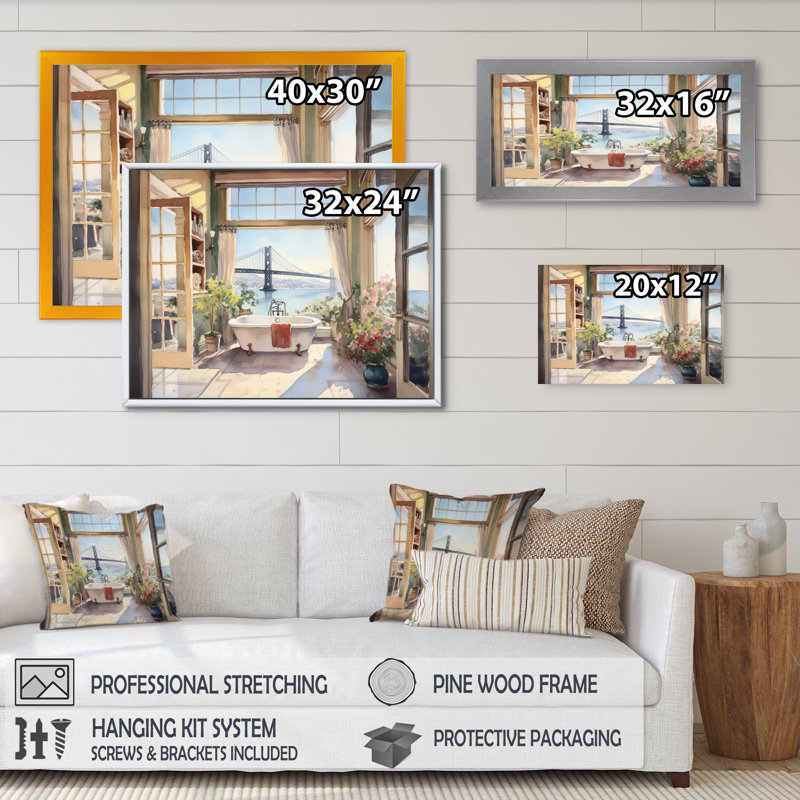 «Chessy Bathaign Bliss With A View of San Francisco II», reproduction sur toile, H 16 po x l 32 po x P 1 po
