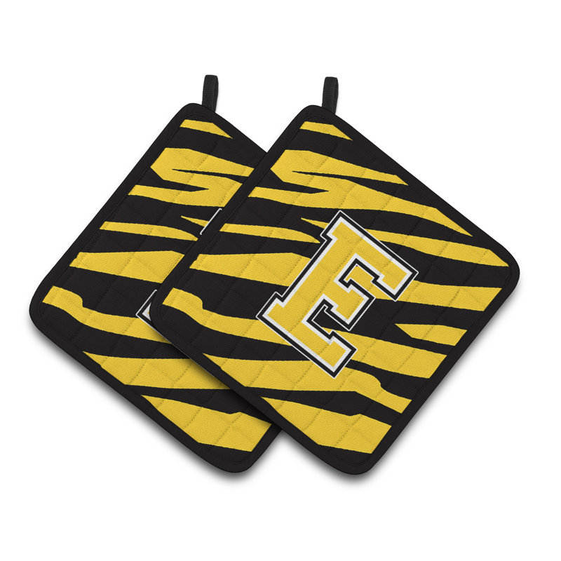 Tiger Stripe Potholder, Or noir, E