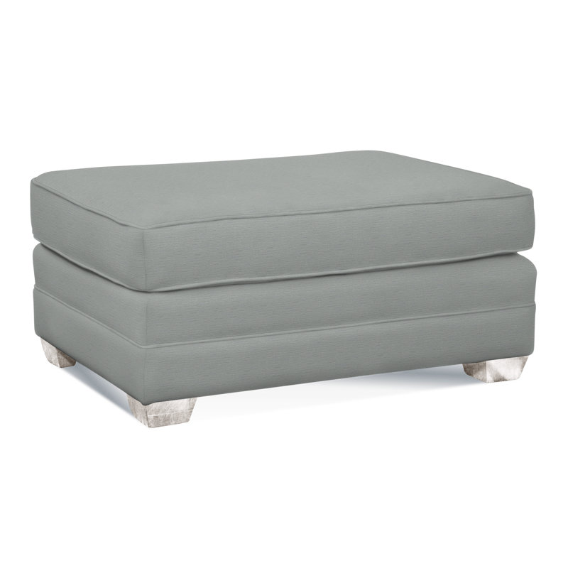 Bedford Ottoman, Beige Performance Fabric; 0851-73, Antique Frost White