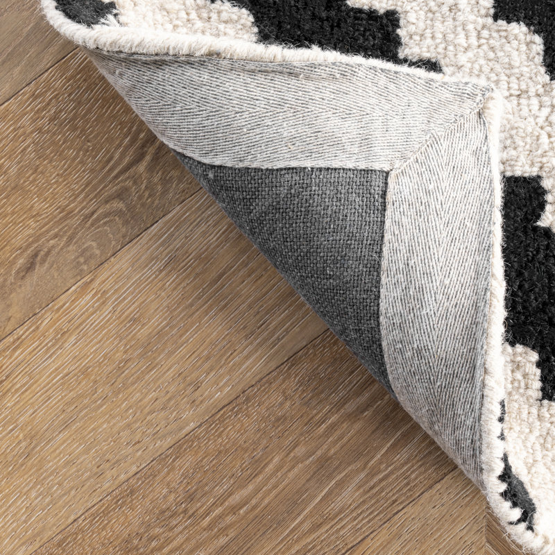 Drubin Geometric Wool Hand Woven Area Rug, Rectangle 122 x 183cm
