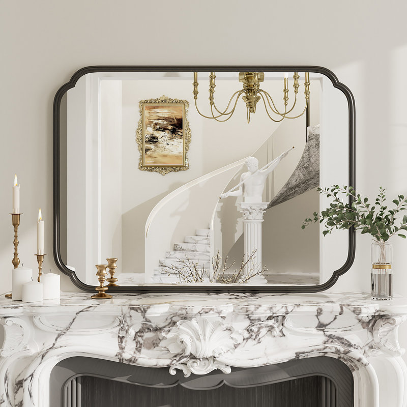 Miroir mural Amara, 40 po x 30 po, Noir