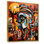 Chaos tribal abstrait bleu minimaliste - Masque africain, art mural salon