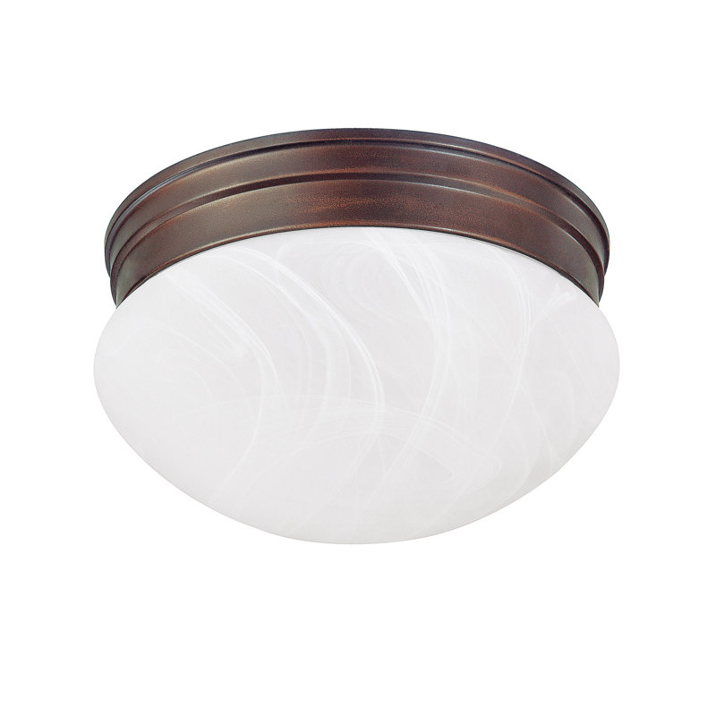  Plafonnier encastré en forme de bol simple à 1 lumière de 7 po, Bronze brillant