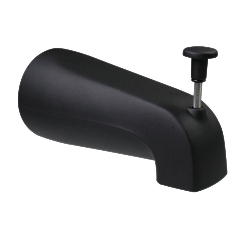 Bec de baignoire à fixation murale 5-1 / 4 "avec inverseur avant, Noir mat