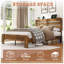 Lit plateforme double en acier inoxydable l 60,2 po x P 17,7 po x H 5,7 po Antique Natural