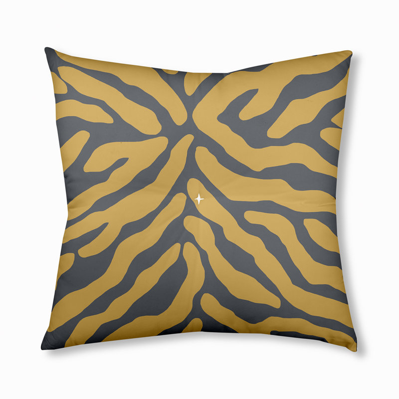 2_Oreiller de sol touffeté à motif de rayures animales, 30 po x 30 po, Gris