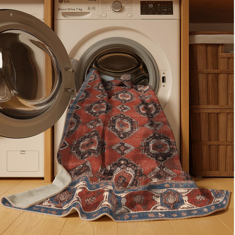 Machine Washable Persian Brown Area Rug, Rectangle 8' x 12'