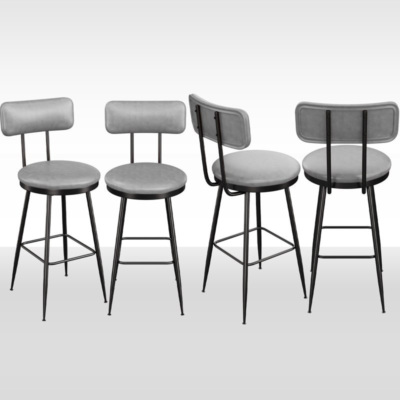 Counter Stool with Metal Frame, Grey, 4