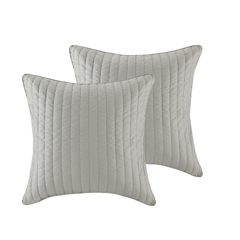  Camila Square Cotton Blend Pillow Sham, Gray
