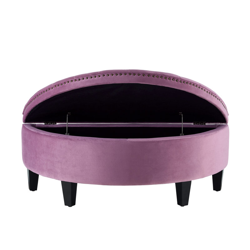 Rangement demi-cercle capitonné noir 44 po Venne, Mauve