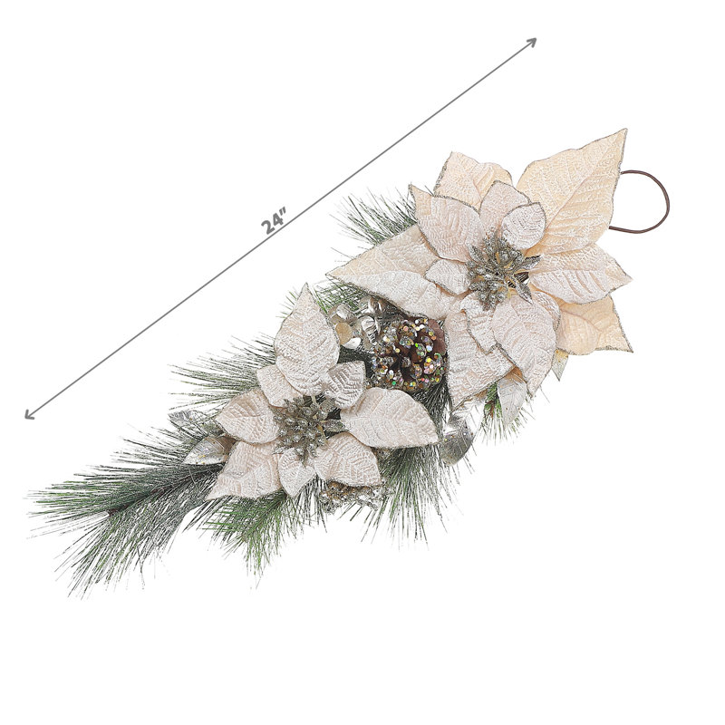 Porte-poinsettia et pomme de pin
