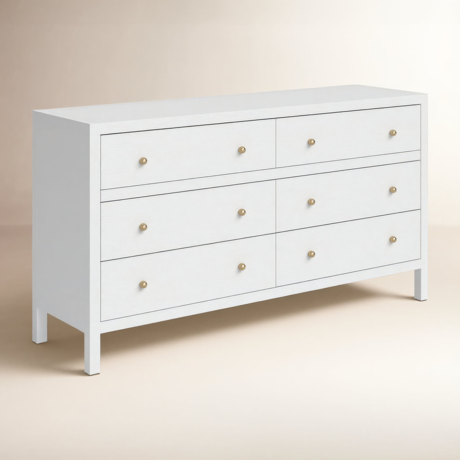 Celine 60" Acacia Double Dresser, Textured White