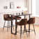 Vintage Suede Bar Stools with Armrest