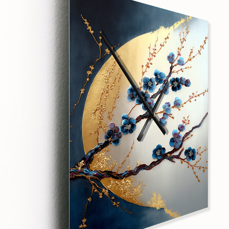 Horloge murale Cherry Blossom Branch IV, H 32 po x l 16 po x P 1 po