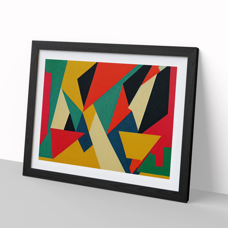 Shapes - Single Picture Frame Print, 46cm H x 64cm W, Black Framed