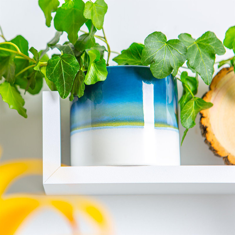 Nicola Spring - Reactive Glaze Plant Pot, 9cm H x 10.5cm W x 10.5cm D, Blue