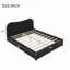 Lit plateforme tapissier avec pieds en bois-1079653069-1079653070