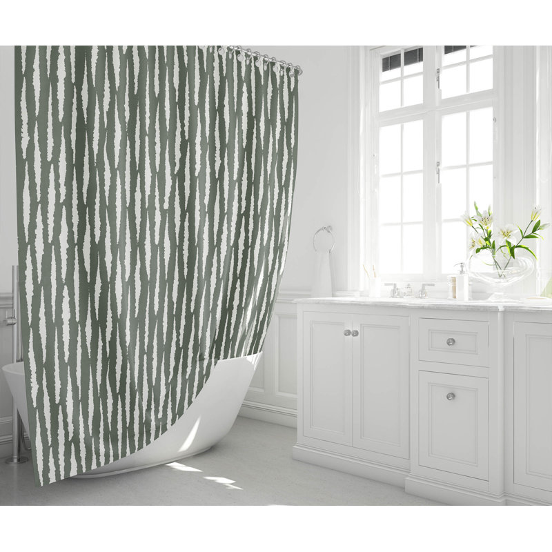 Scar Play Ultra-Thin Lightweight Shower Curtain, Green/Chimichurri
