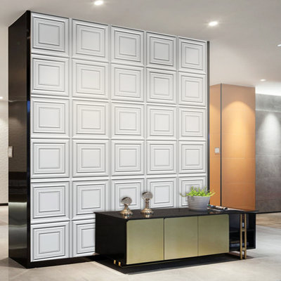 Falkirk Ross 19.7" x 19.7" 3D Wall Panel in White (5-pack)