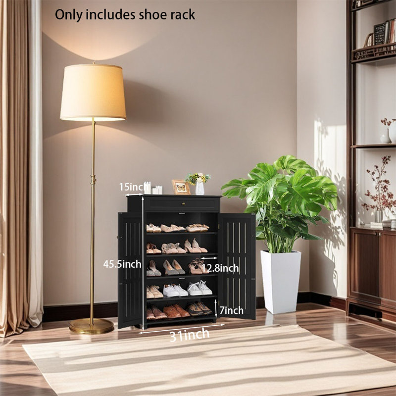 For Home, Entryway, Bedroom & Doorway，Shoe Rack, Black