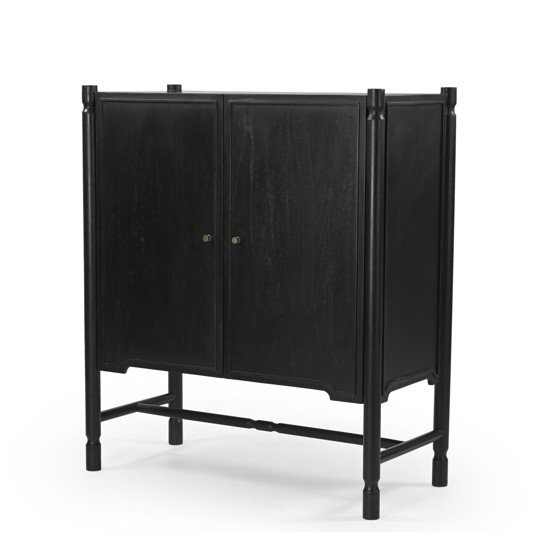 Bantam Solid Wood Bar Cabinet, Black