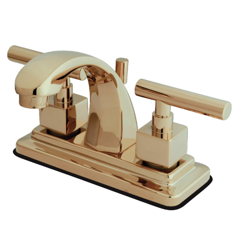 Rio Centerset Bathroom Faucet with Drain Assembly, Polished Brass