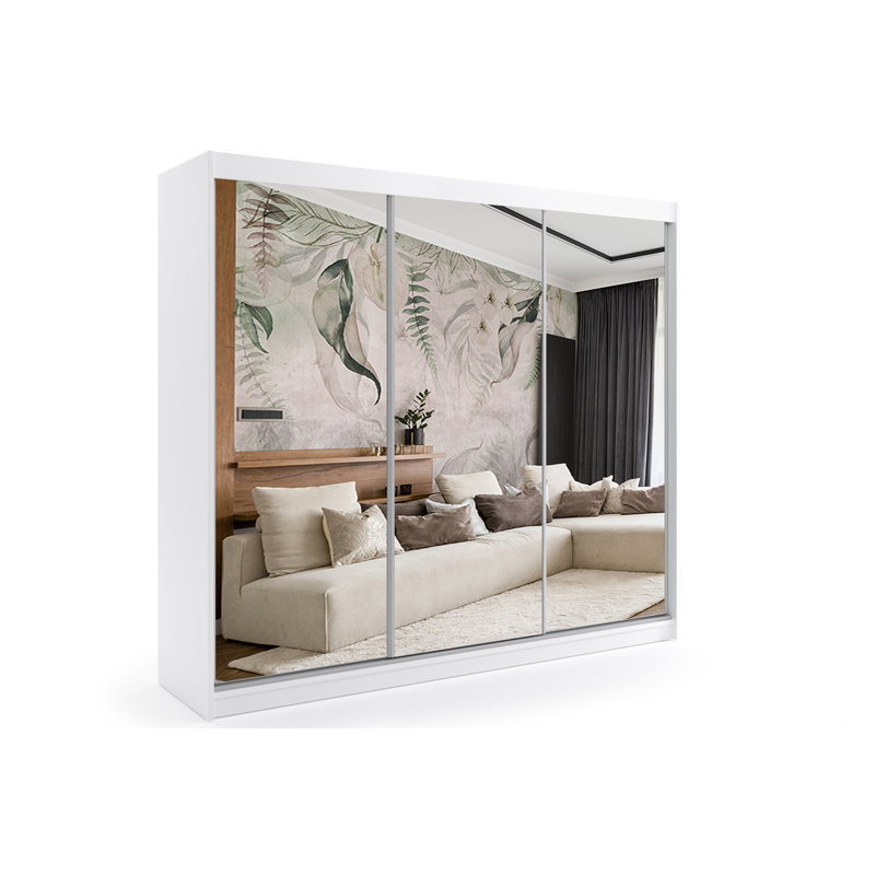 Barsha 3 Door Sliding Wardrobe, White