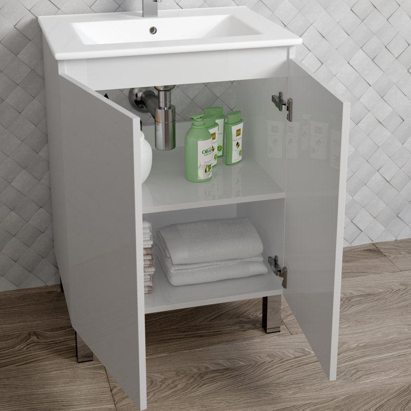 Ensemble de meuble-lavabo simple 23 po Jasso, Blanc