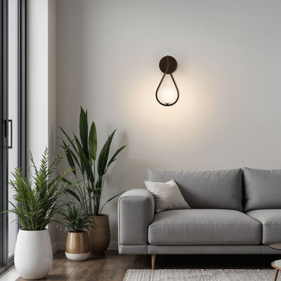 Teardrop 1-Light Wall Sconce - Black