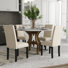 Fabric Upholstered Dining Chair with Silver Nailhead Trim