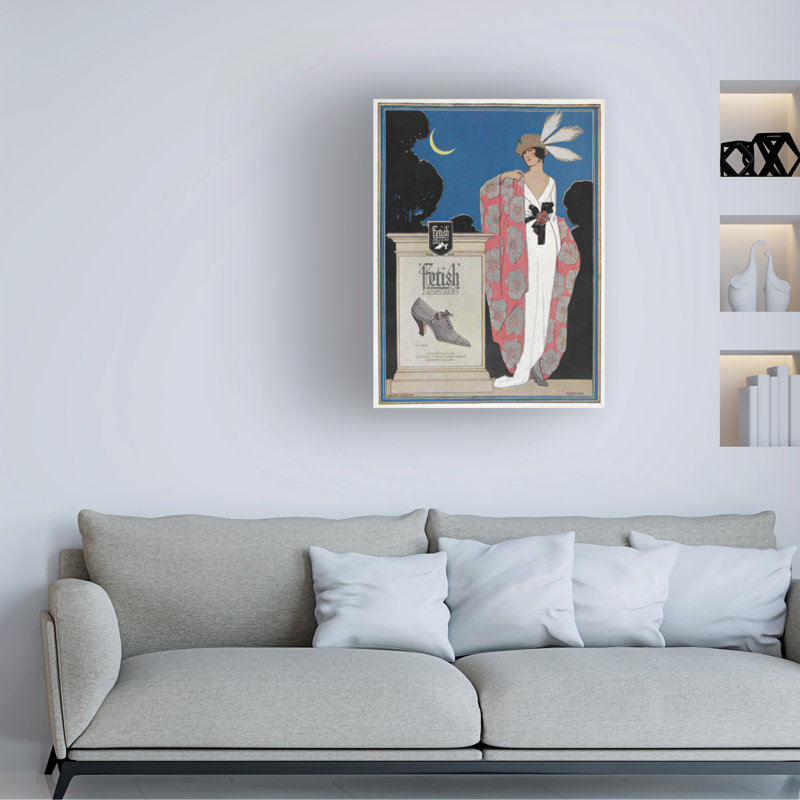 Inconnu, artiste fétiche. Chaussures pour dames. W.E. Fox and Co., chaussures de fétiche. Art sur toile, H 19 po x l 14 po