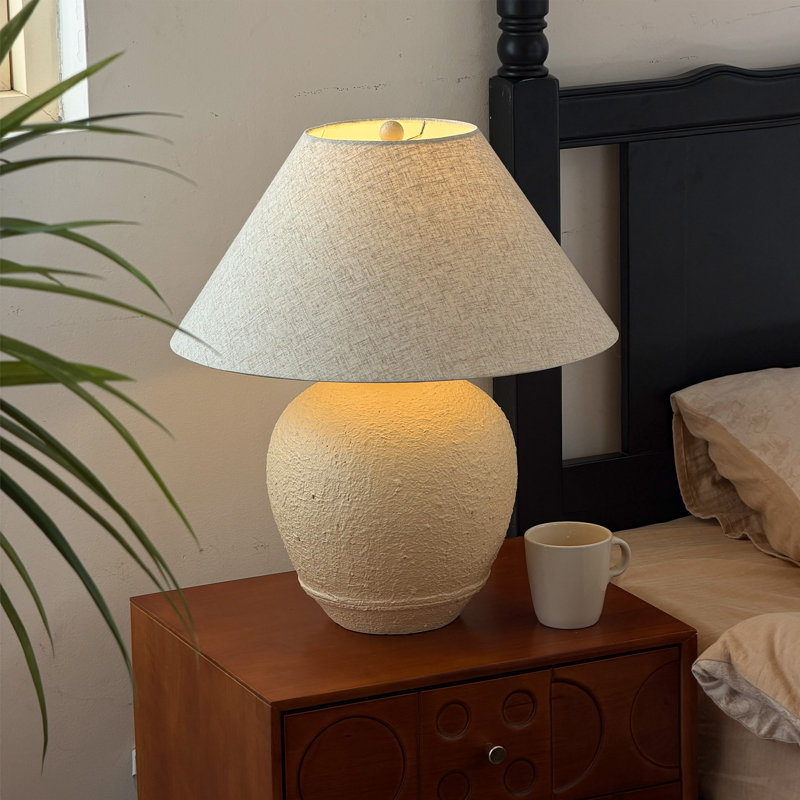 Kula 21.65" H Ceramic Table Lamp, Cream White, 21.65" H x 17.99" W x 17.99" D
