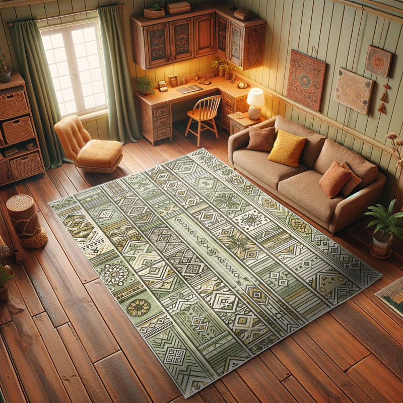 Machine Printed 177cm X 122cm Area Rug