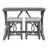 3-Piece Farmhouse Counter Height Dining Set: Table & Upholstered Stools, USB Port-572051557